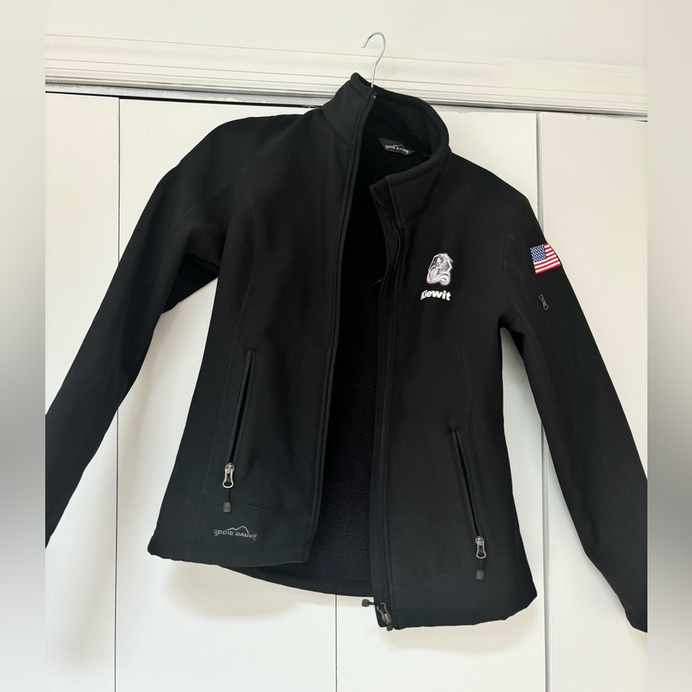 Eddie Bauer Outerwear Jacket with construction company logo